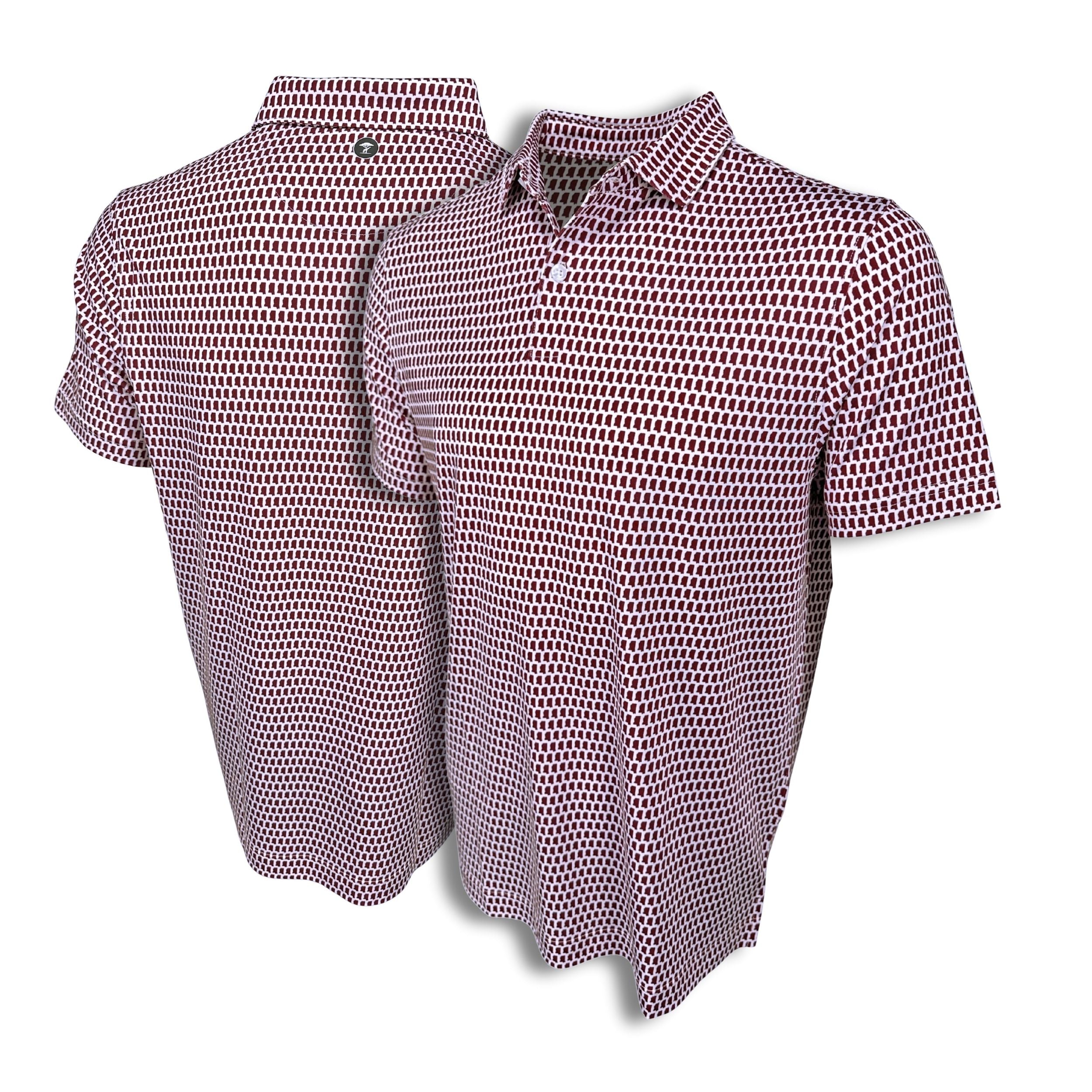 Mississippi Maroon Print Polo